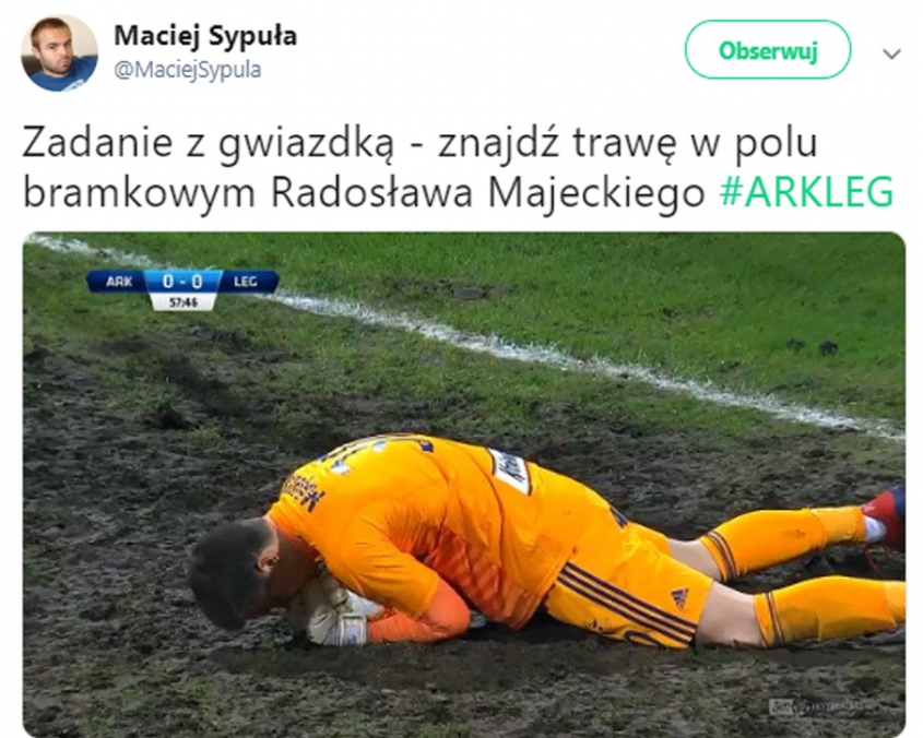 DRAMATYCZNY stan murawy na meczu Arka - Legia! xD